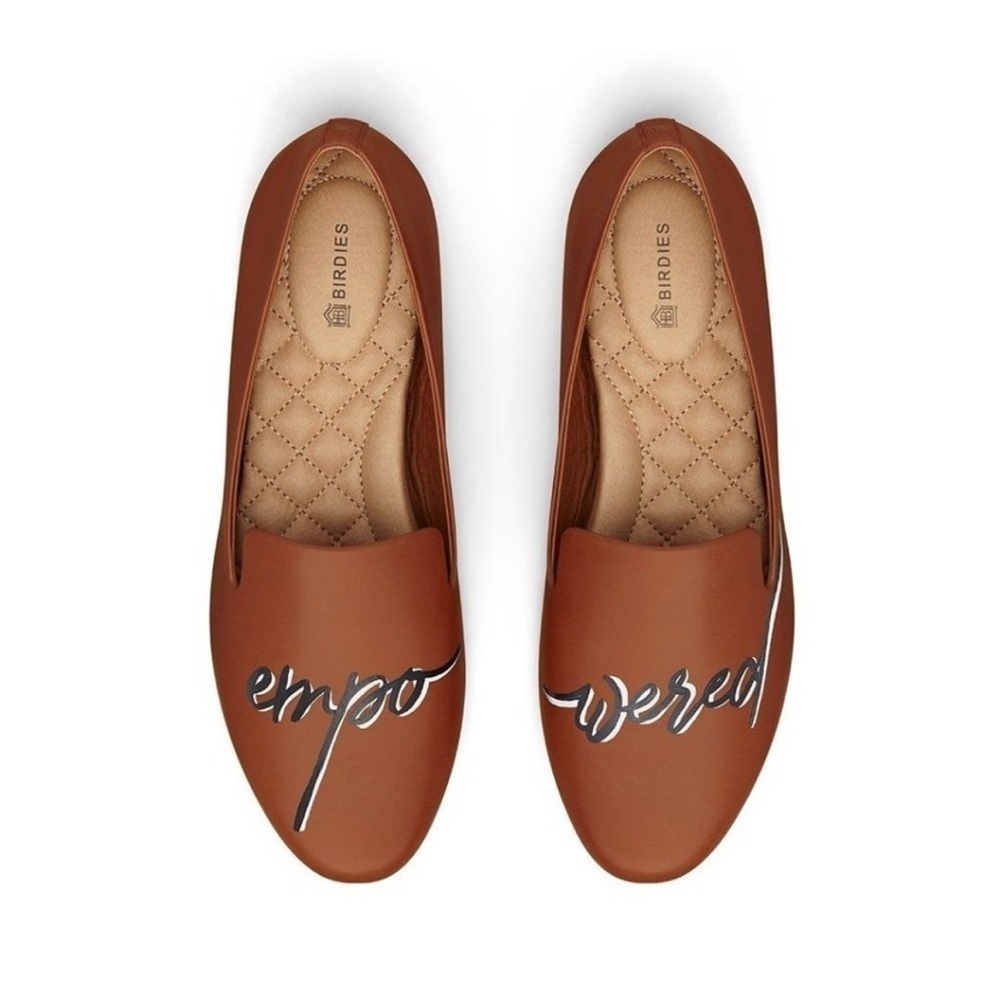 Birdies Empowered Hand Painted Leather Flats Limited Edition Tan Women’s 8.5